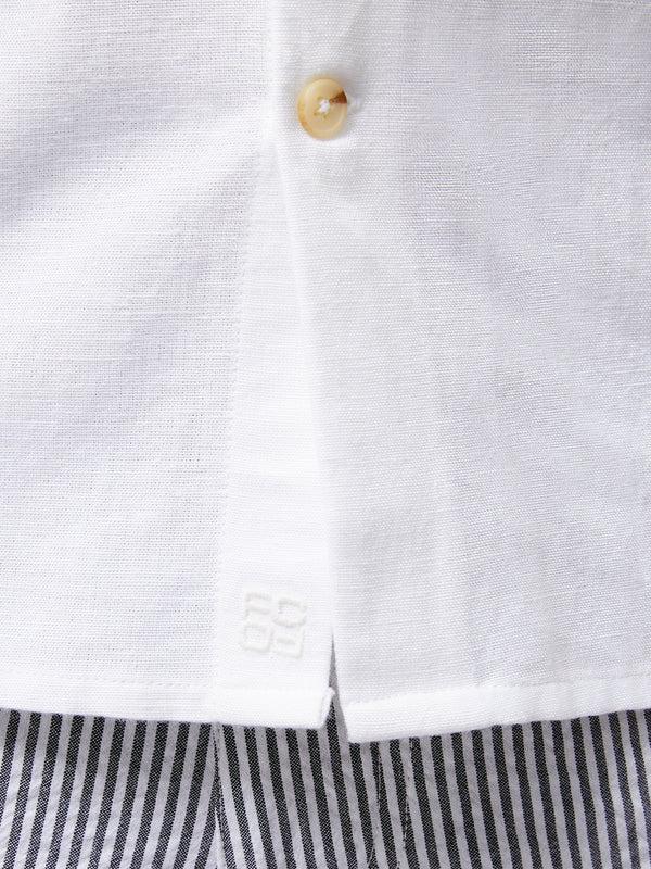 Fcuk Short Sleeve Linen Blend Shirt White