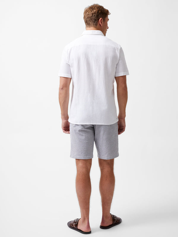 Fcuk Short Sleeve Linen Blend Shirt White