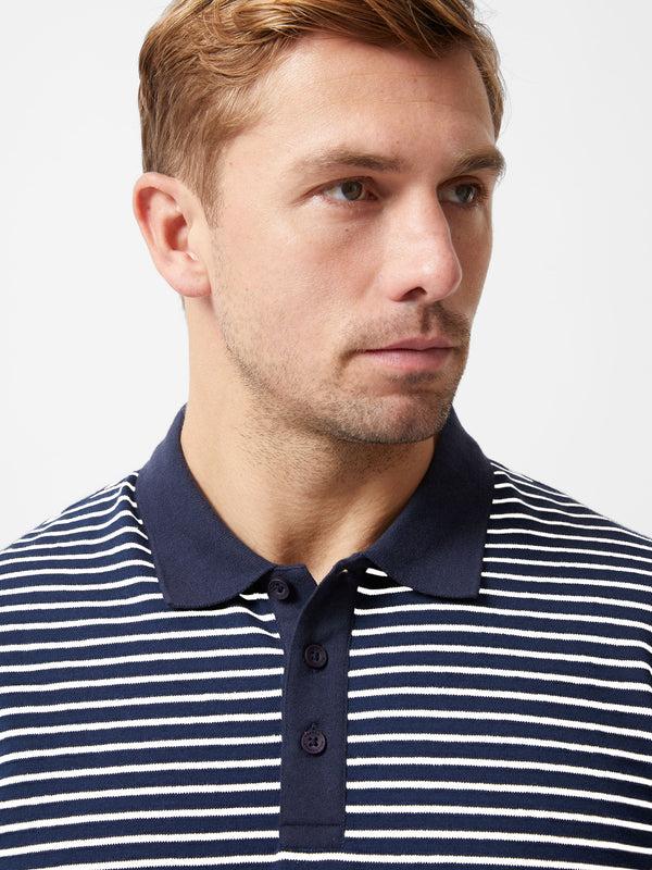 Fcuk Short Sleeve Regular Stripe Polo Navy/Ecru