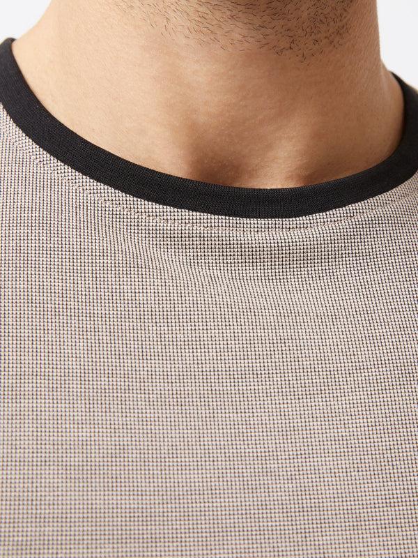 Fcuk Short Sleeve Textured T-Shirt Sand/Black