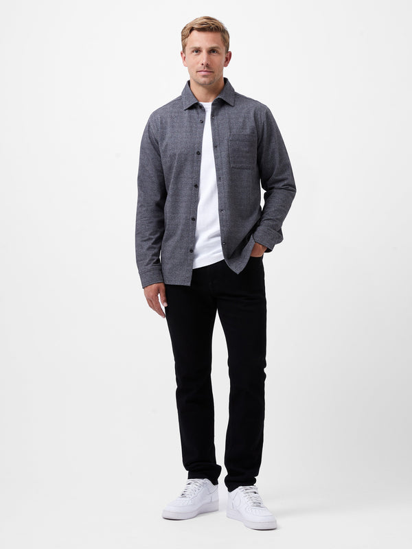 Fcuk Single Pocket Long Sleeve Shirt Dark Grey