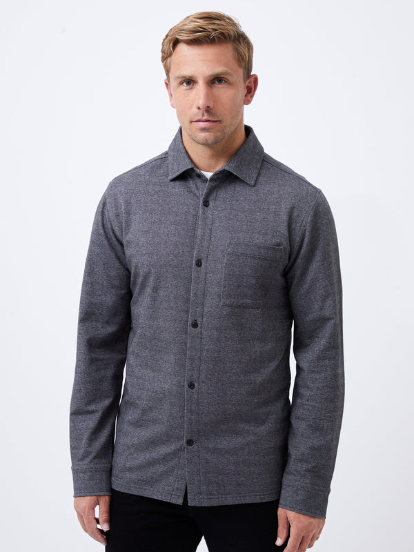 fcuk Single Pocket Long Sleeve Shirt Dark Grey
