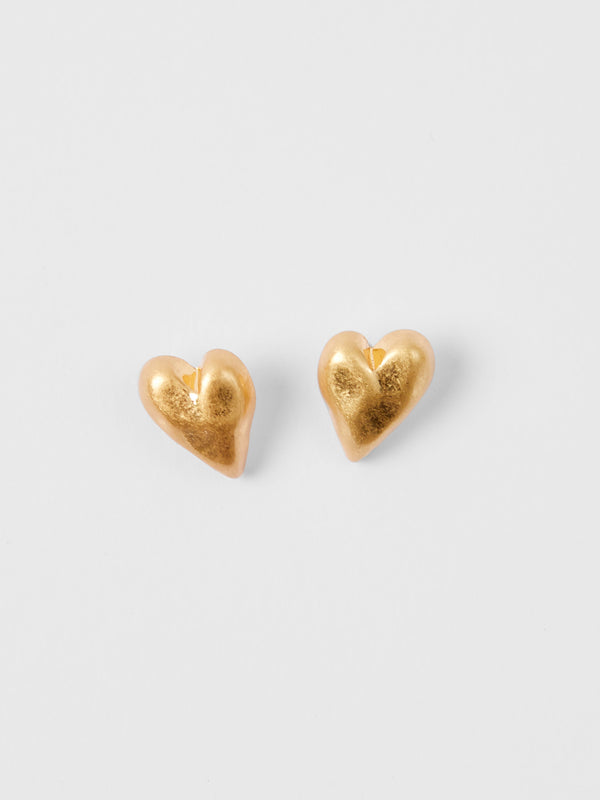 fcuk Small Heart Stud Earrings Gold