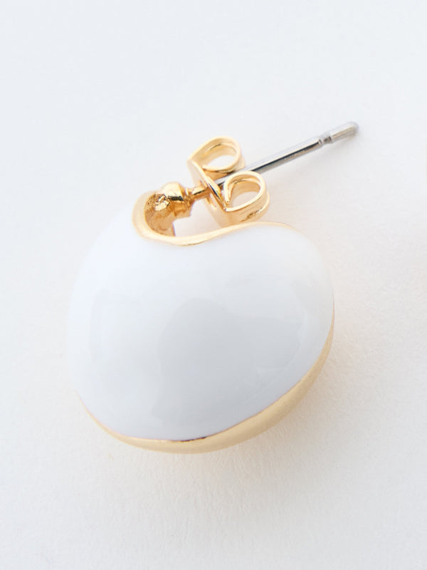 Fcuk Small Two Tone Teardrop Earrings White/Gold