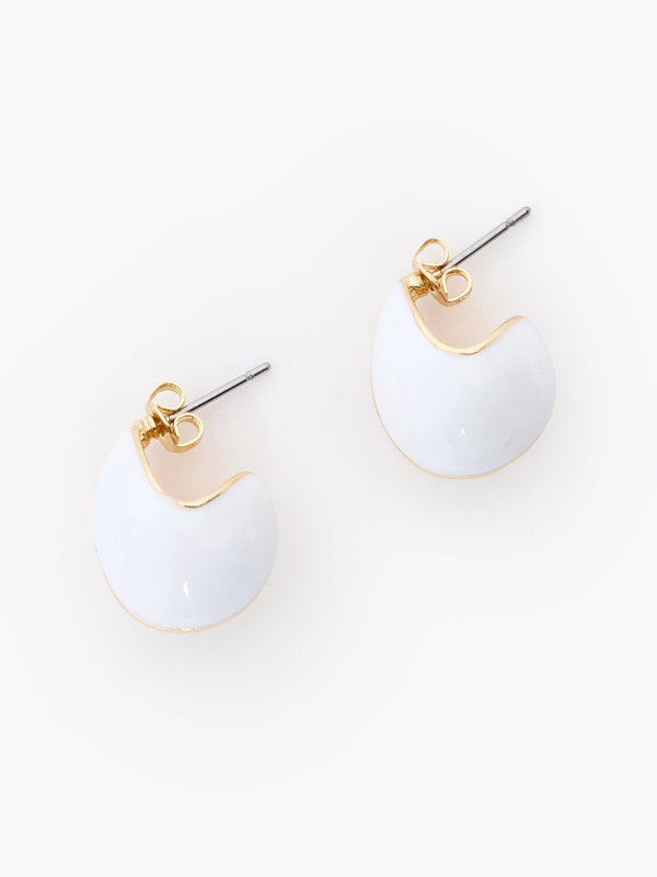 fcuk Small Two Tone Teardrop Earrings White/Gold