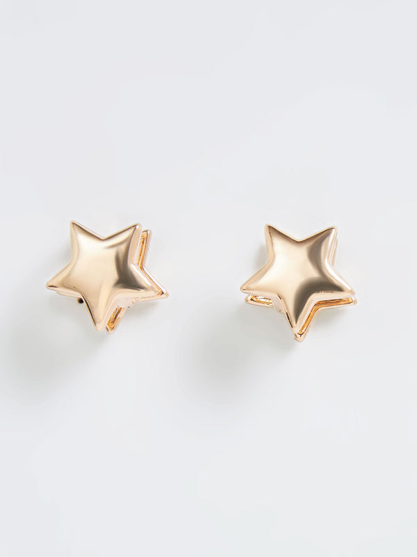 fcuk Solid Star Huggie Earrings Gold
