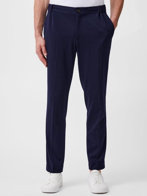 Fcuk Stretch Knit Suit Trousers Marine