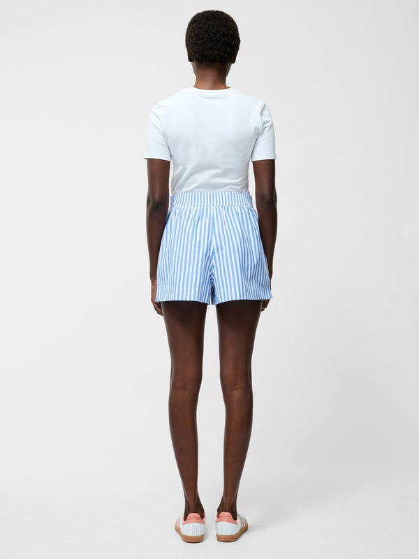 Fcuk Stripe Shirting Shorts Blue/White
