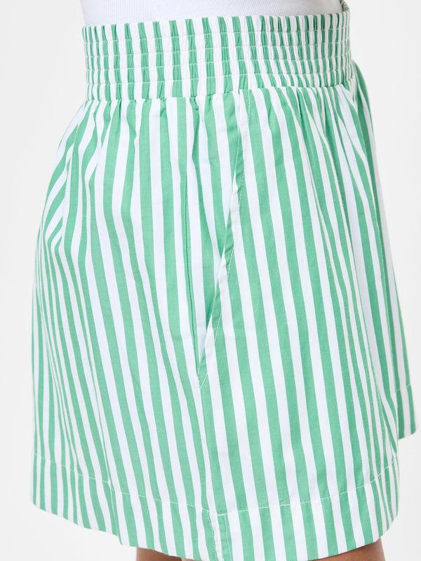 Fcuk Stripe Shirting Shorts Jelly Bean/White