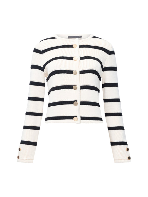 fcuk Striped Knitted Coatigan Classic Cream/Black