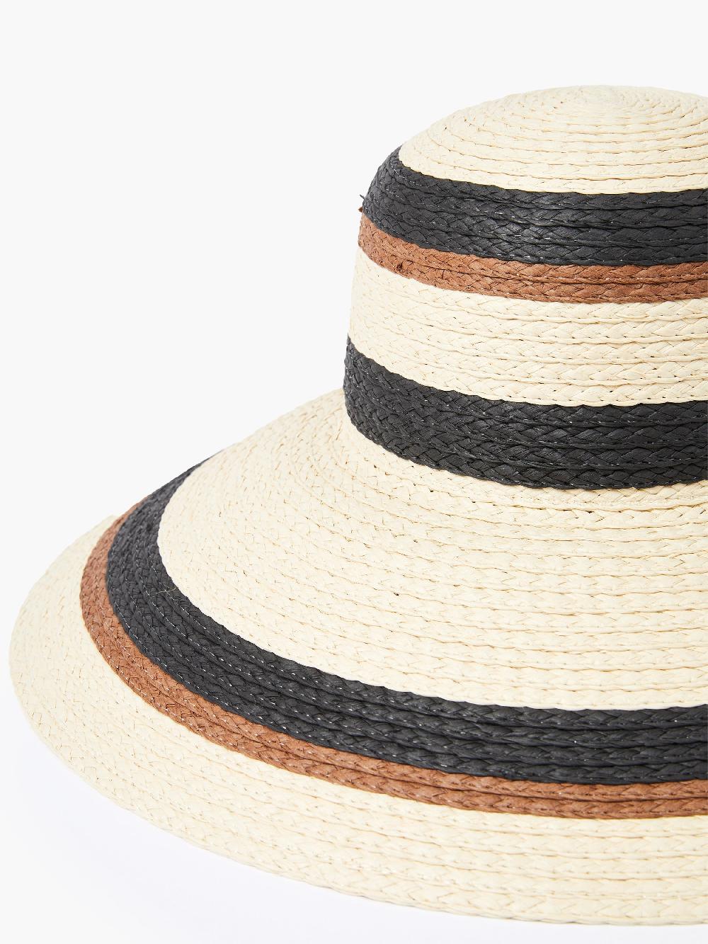 Fcuk Striped Sun Hat Natural Multi