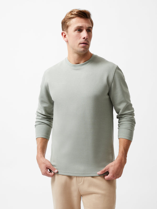 Fcuk Textured Long Sleeve T-Shirt Sage Green