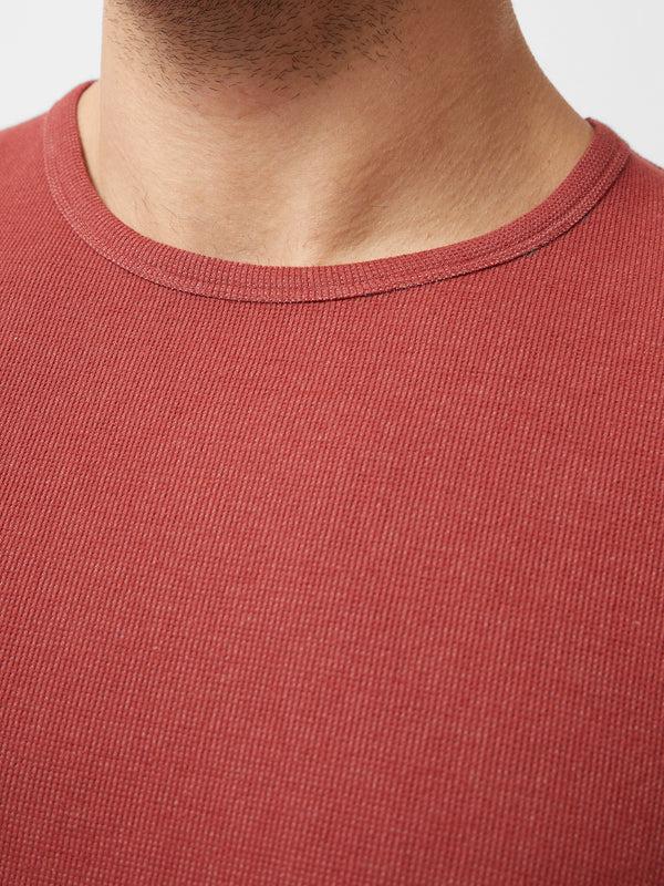 Fcuk Textured Short Sleeve T-Shirt Red Brick