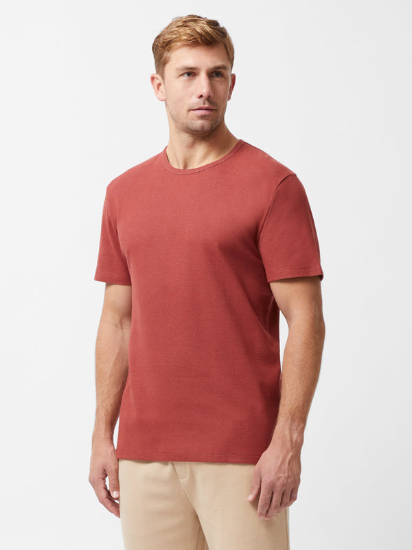fcuk Textured Short Sleeve T-Shirt Red Brick