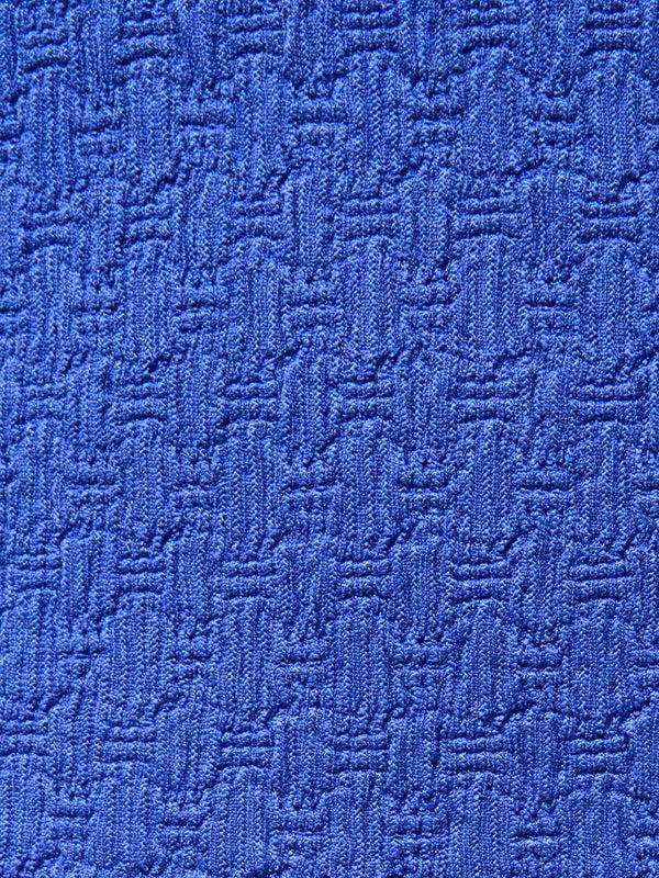 Fcuk Textured Square Neck Midi Dress Royal Blue