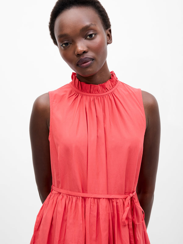 Fcuk Tiered Poplin Dress Cayenne Red