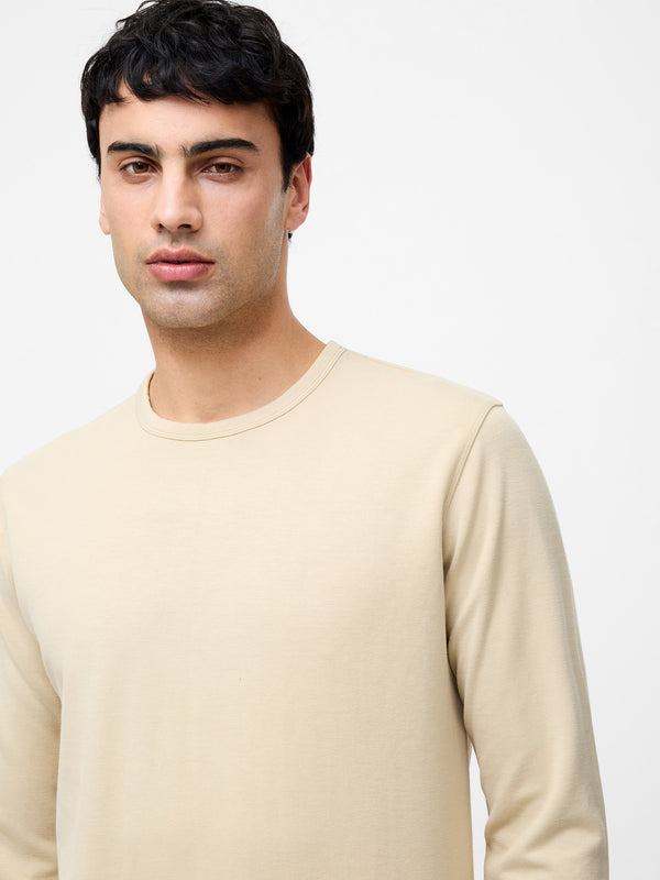 Fcuk Triblend Interlock Crew Sand