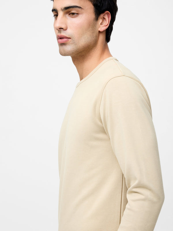 Fcuk Triblend Interlock Crew Sand