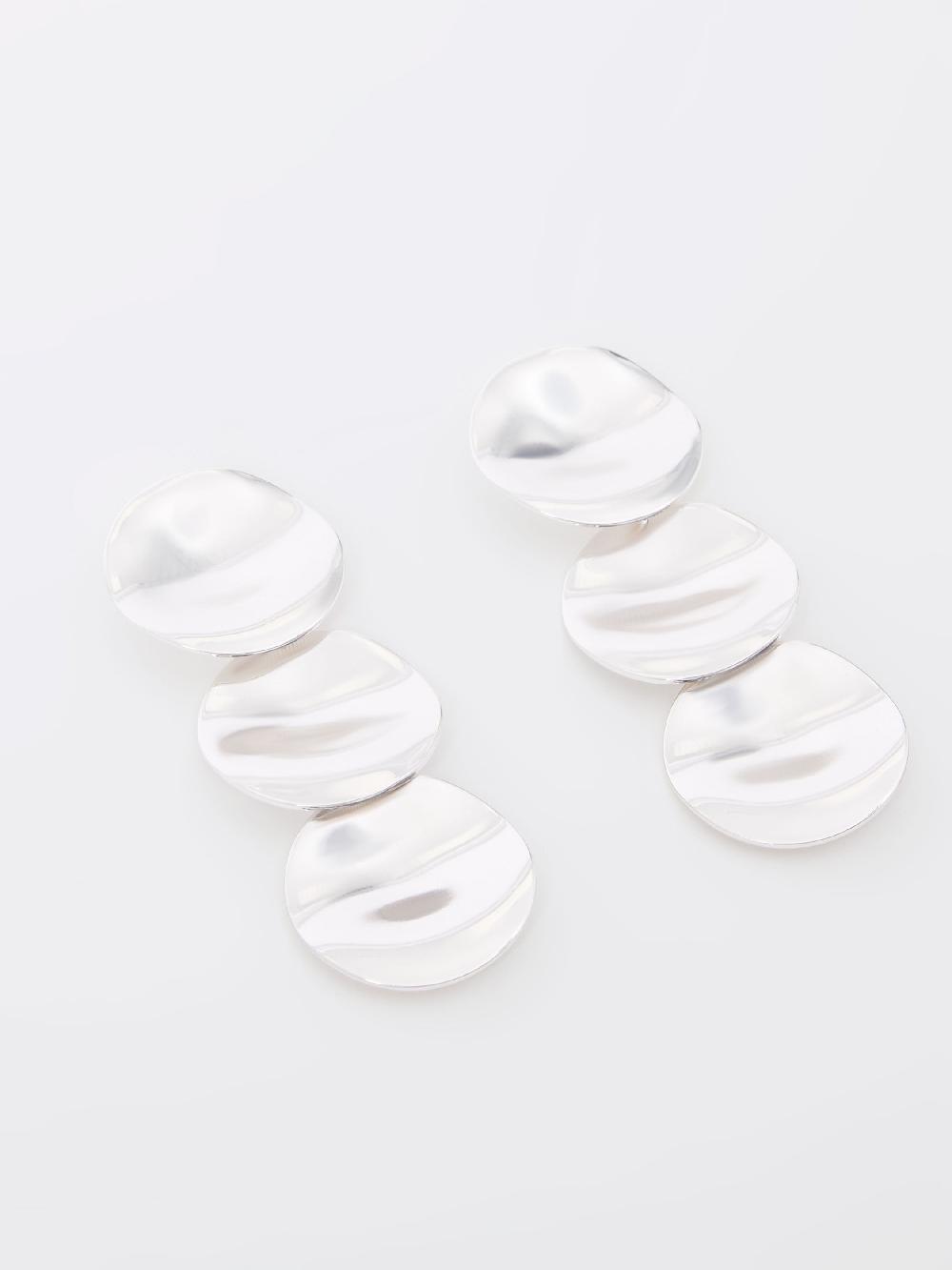 Fcuk Triple Circle Drop Earrings Silver