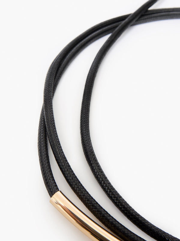 Fcuk Tubular Tie Belt Black/Gold