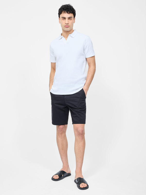 Fcuk Variated Rib Short Sleeve Polo Shirt White
