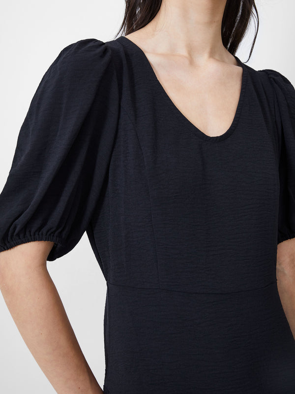 Fcuk Vee Tiered Crinkle Mini Dress Black