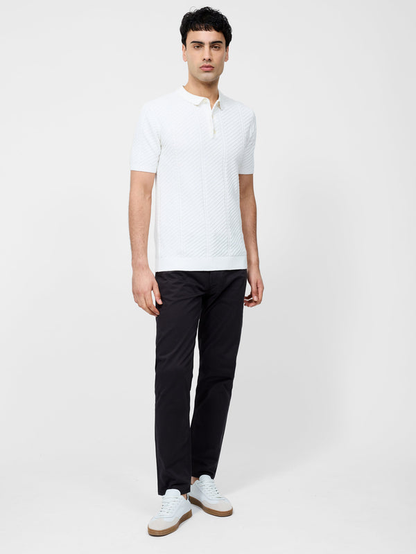 Fcuk Vertical Textured Stripe Polo Stone