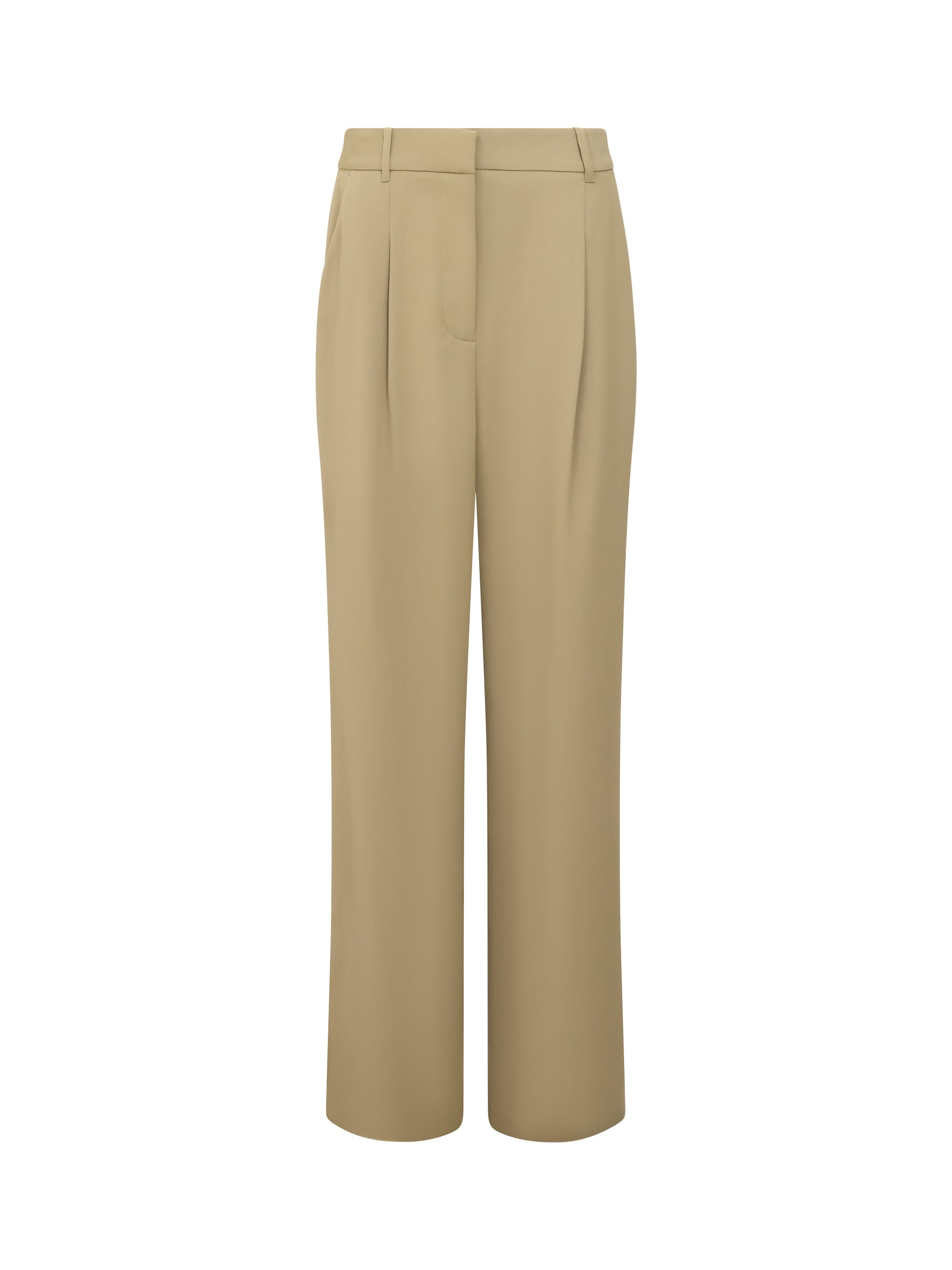 Fcuk Vinnie Suiting Pleated Trousers Washed Khaki