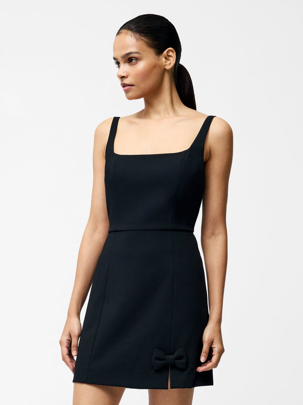 fcuk Whisper Bow Slit Strappy Mini Dress Black