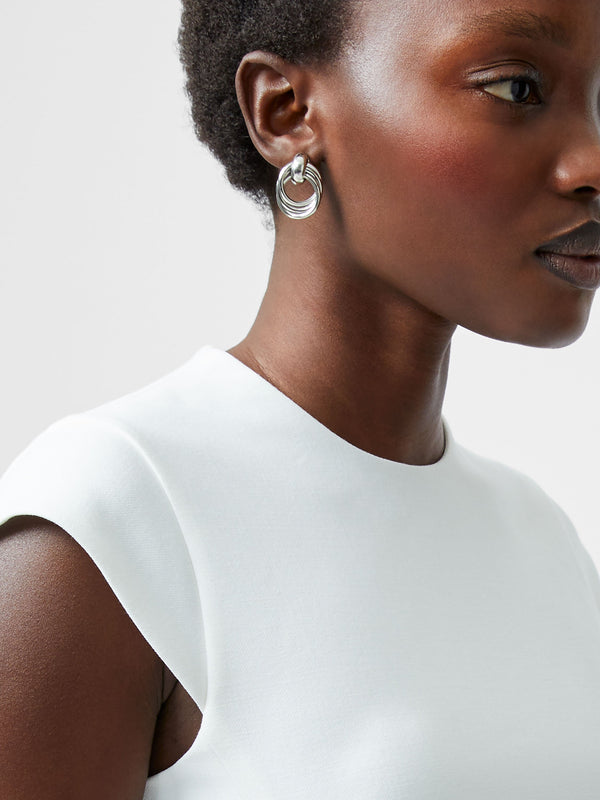 Fcuk Whisper Crew Neck Mini Dress Summer White