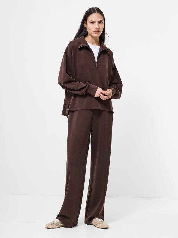 Fcuk Wren Half Zip Sweater Bitter Chocolate