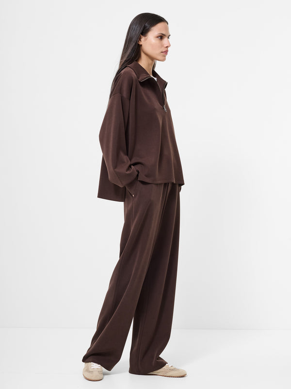 Fcuk Wren Half Zip Sweater Bitter Chocolate