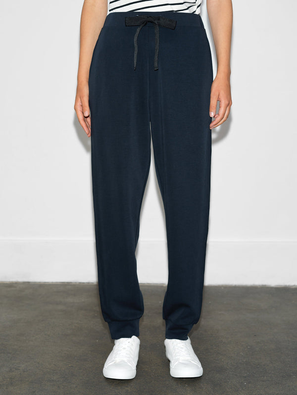 Fcuk Wren Side Trim Tie Waist Trousers Navy/Black