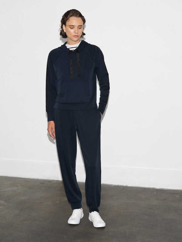 Fcuk Wren Sleeve Trim Detail Hoodie Navy/Black