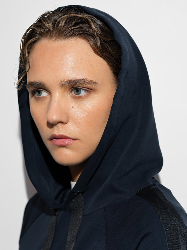 Fcuk Wren Sleeve Trim Detail Hoodie Navy/Black