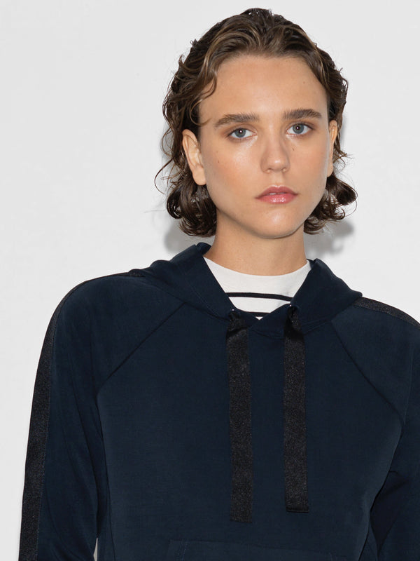 Fcuk Wren Sleeve Trim Detail Hoodie Navy/Black