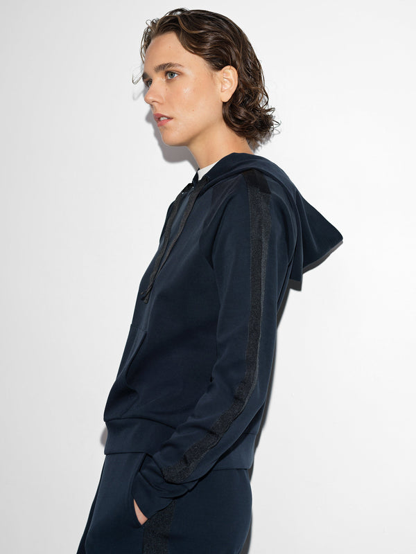 fcuk Wren Sleeve Trim Detail Hoodie Navy/Black