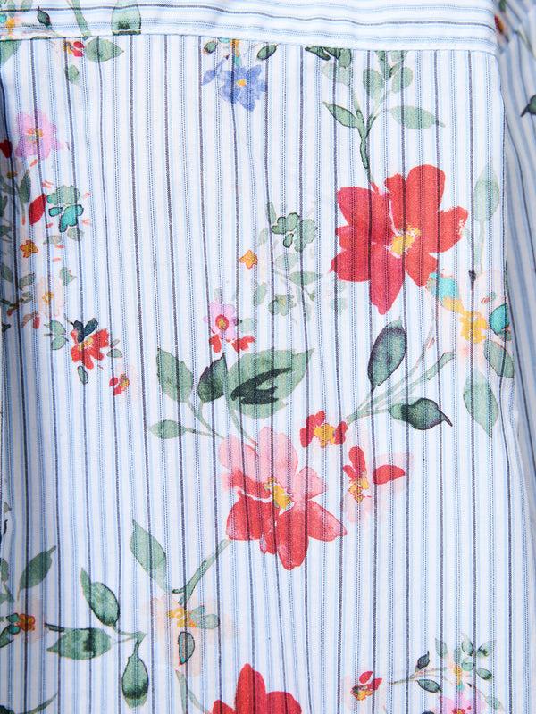 Fcuk Floral Stripe Printed Long Sleeve Shirt Floral Multi