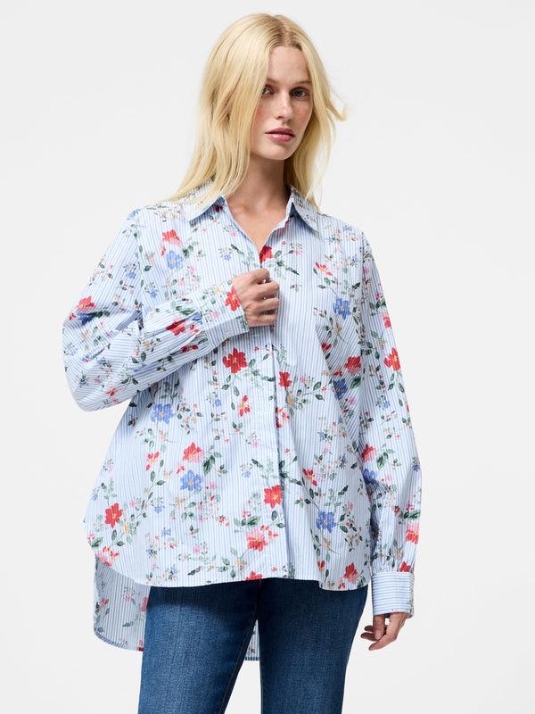 fcuk Floral Stripe Printed Long Sleeve Shirt Floral Multi