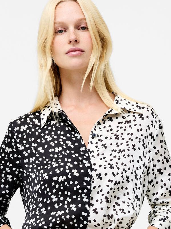 Fcuk Harriet Mix Delancey Shirt Blackout Porcelain C