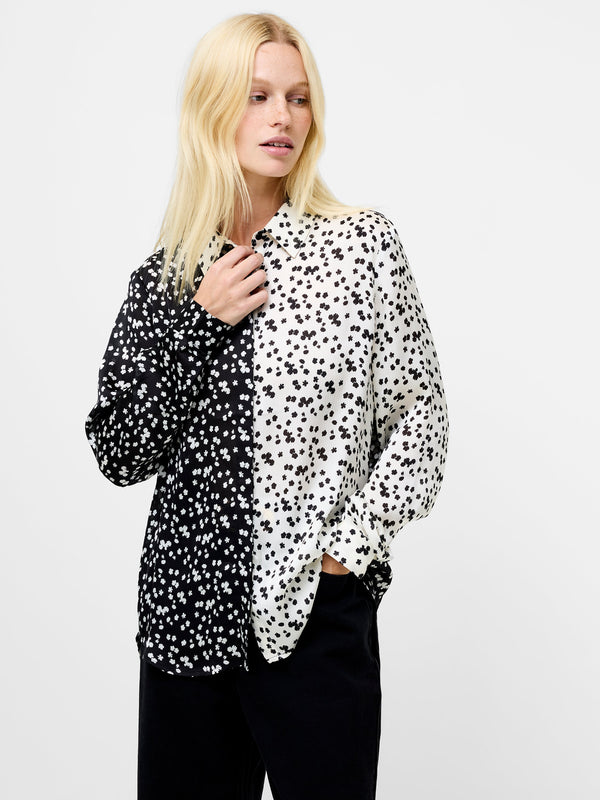 fcuk Harriet Mix Delancey Shirt Blackout Porcelain C