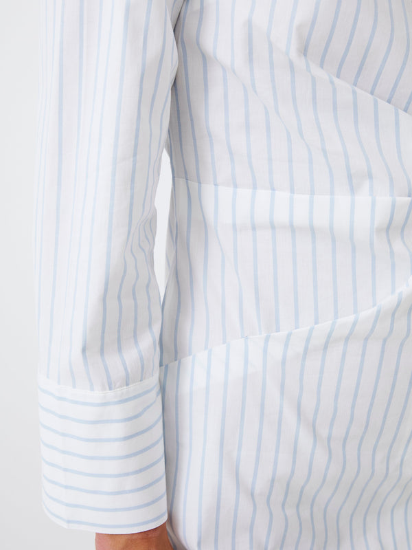 Fcuk Isabelle Striped Poplin Shirt Dress Linen White/Cashmere