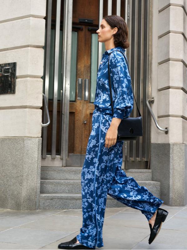 fcuk Isla Celaya Floral Straight Leg Trousers Blue Multi