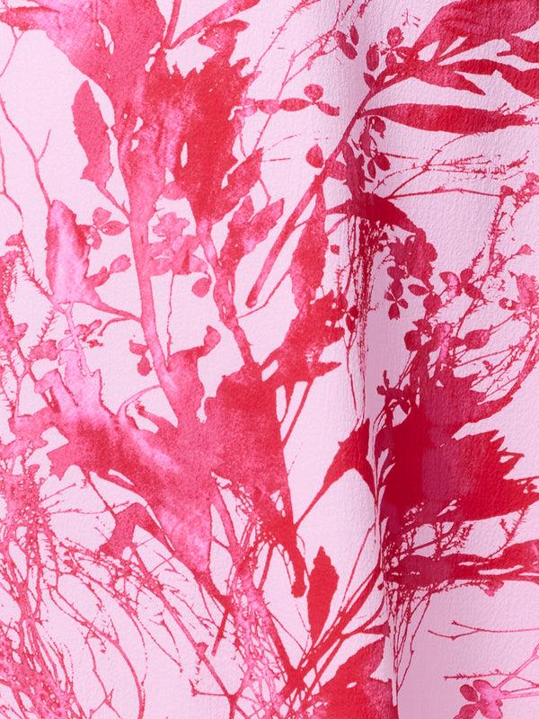 Fcuk Isla Odette V Neck Tea Dress Violet Pink Multi