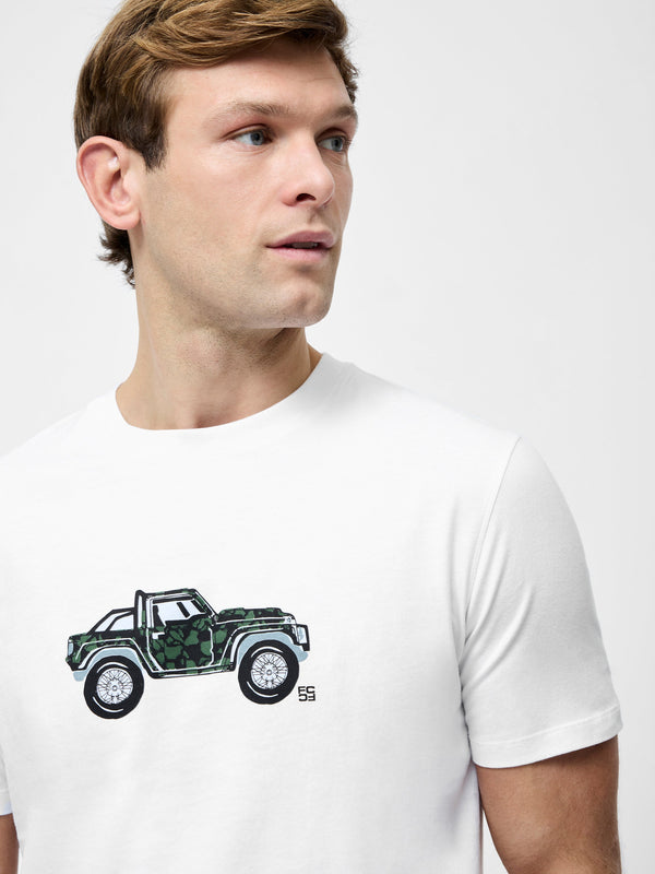 fcuk Jeep Organic Short Sleeve Graphic T-Shirt White