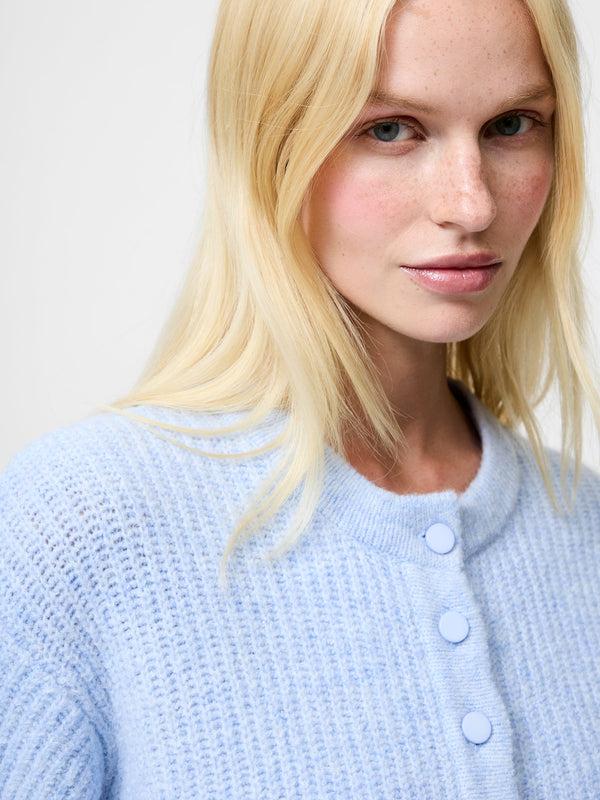 Fcuk Kezia Recycled Knit Long Sleeve Cardigan Arctic Blue