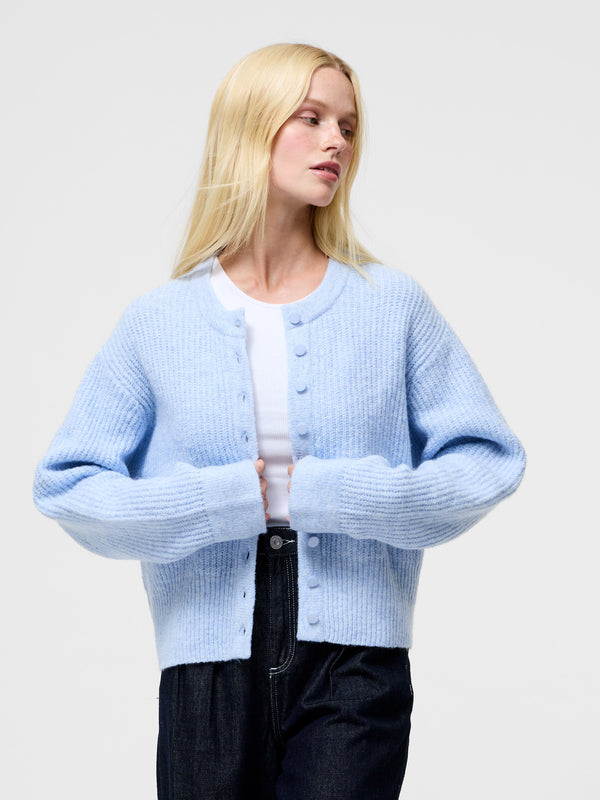 fcuk Kezia Recycled Knit Long Sleeve Cardigan Arctic Blue