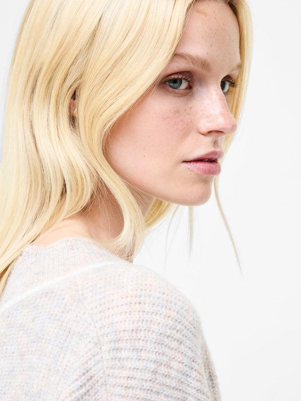 Fcuk Kezia Recycled Vertical V Neck Jumper Stone Grey