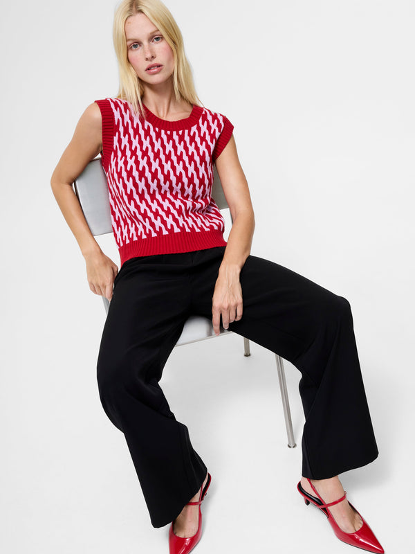 fcuk Klara Flec Abstract Striped Vest Violet Pink Lipstick