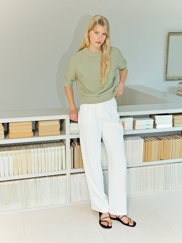 fcuk Lily Crew Neck Short Sleeve Jumper Pistachio Green